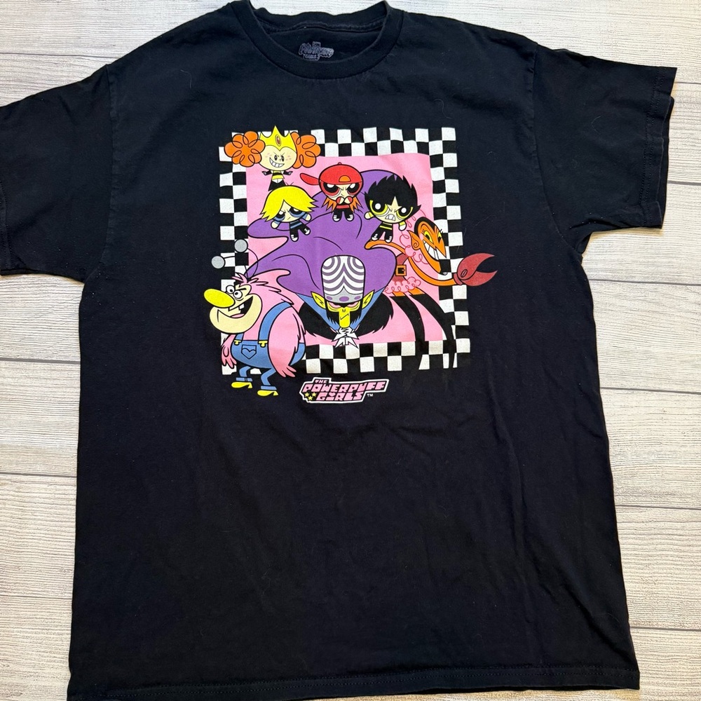 The Powerpuff Girls Black Short Sleeve Graphic Tee - Character Art